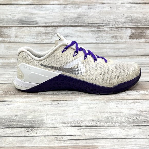 Nike Other - Nike Metcon 3 Custom ID Mens Sz 8 US White Purple Gym Training Shoes 920369-991